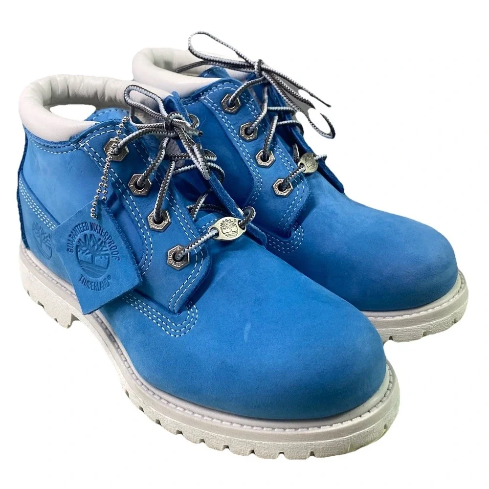 Timberland‎ Womens Leather Waterproof Blue Suede Feel Ankle Winter boots Sz. 6 M
